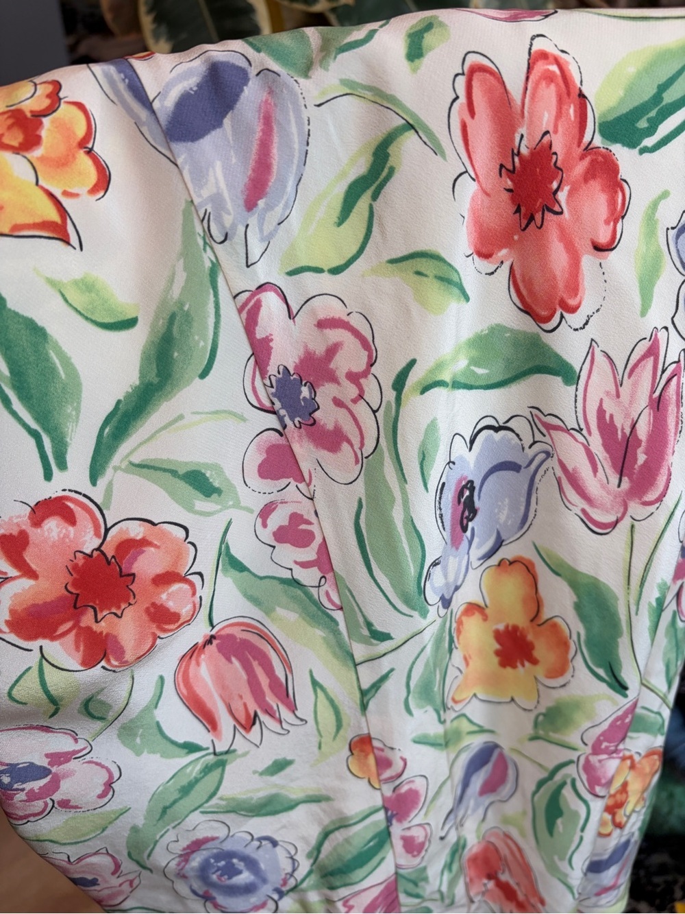 Vintage Liz Claiborne Dresses 100% Silk Watercolor Floral Midi Dress Size 8 - Picture 8 of 8